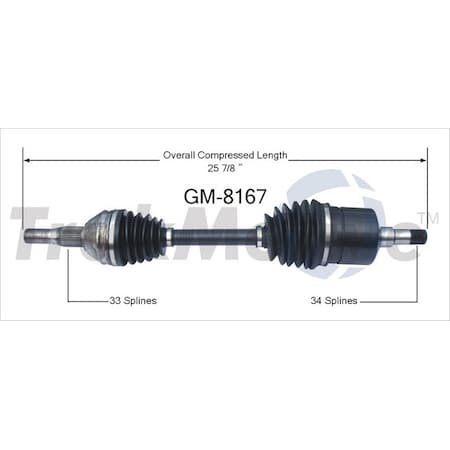 Surtrack Axle Cv Axle Shaft, Gm-8167 GM-8167